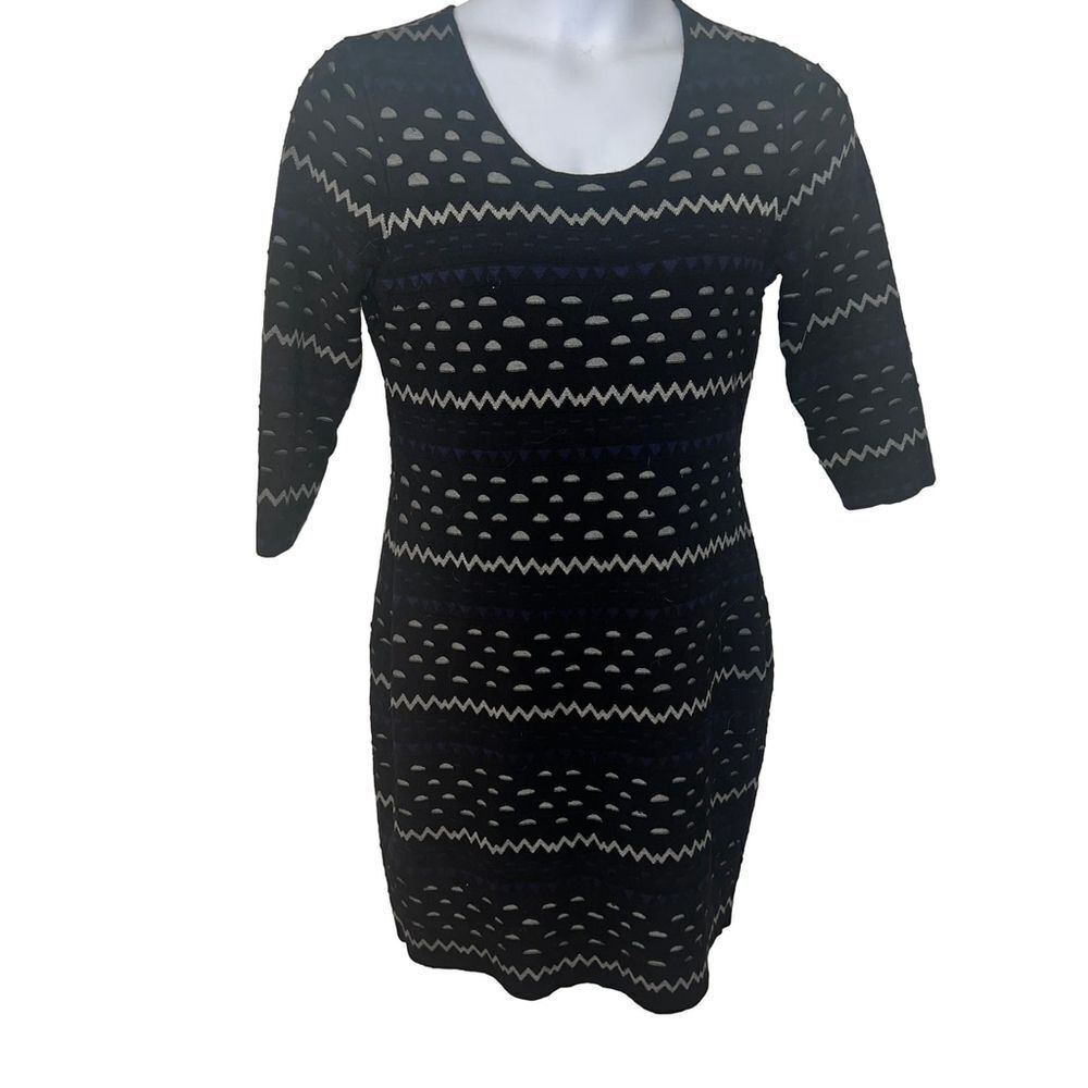 Gabby Style XL Women's Curvy Style Sweater Dress Black/ Gray/ Blue